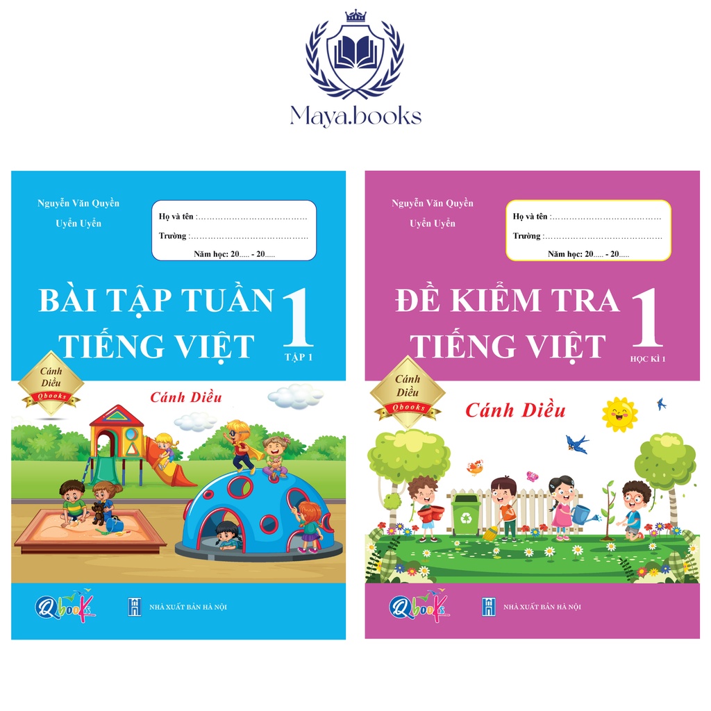 Sách - Bộ 2 quyển bài tập tuần và đề kiểm tra Tiếng Việt lớp 1 học kì 1 cánh diều
