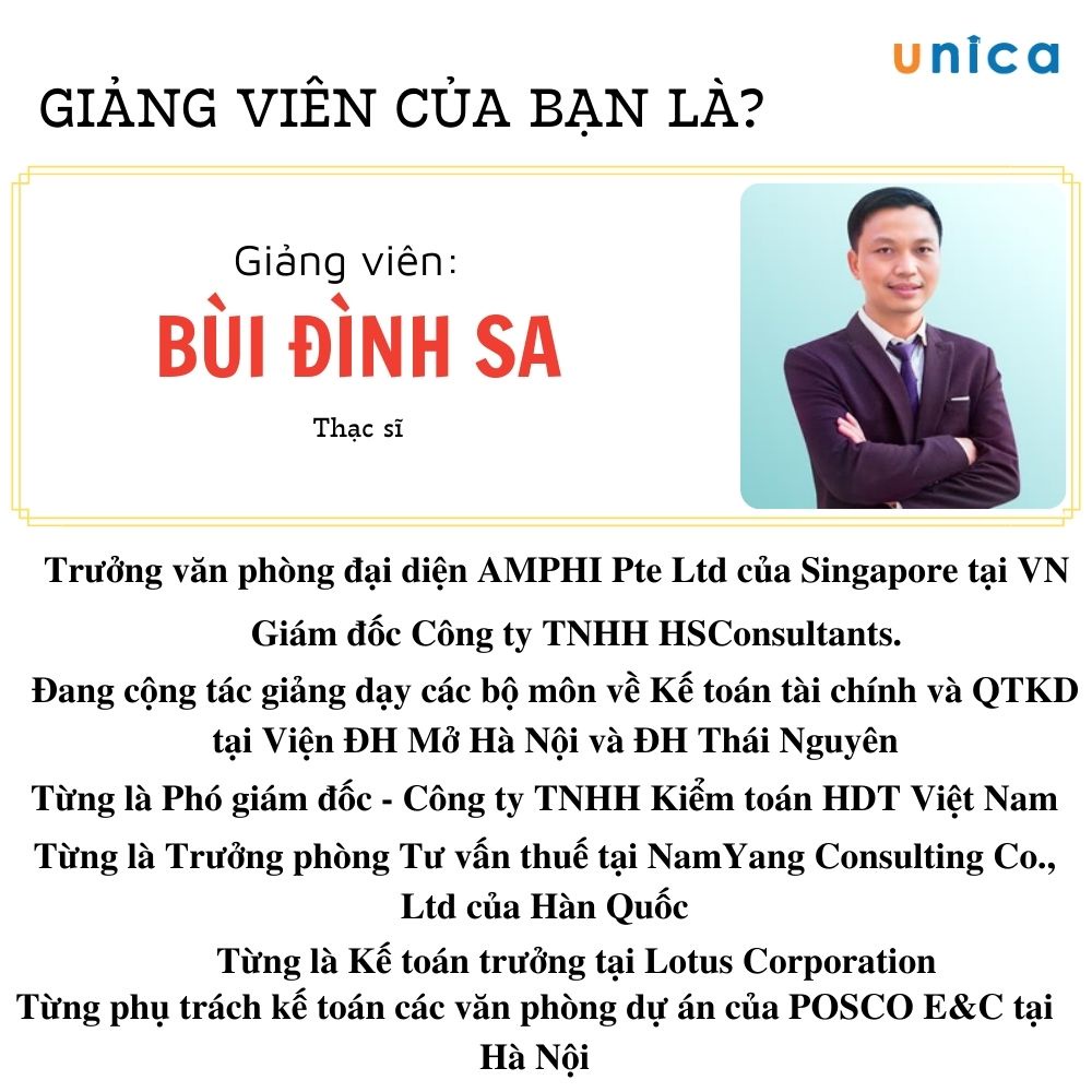Toàn quốc-  Khóa học Kế toán tổng hợp thực hành trên Excel , GV Bùi Đình Sa UNICA.VN