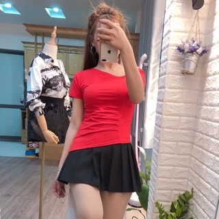Áo lệch vạt trơn