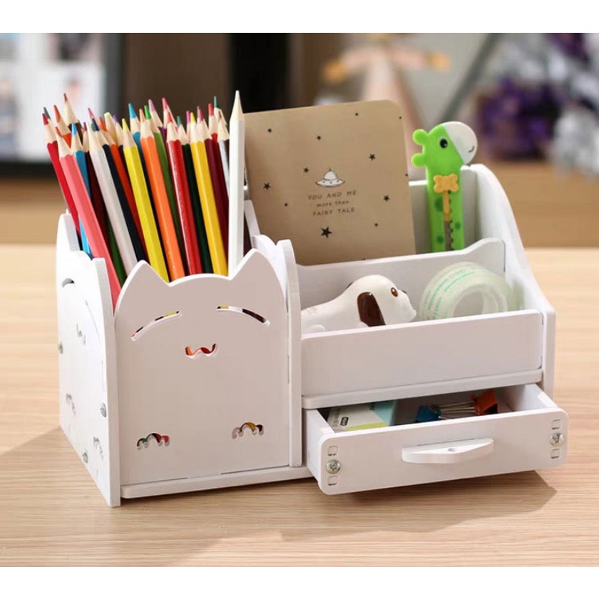 Kệ để đồ để đựng bút trên bàn bằng CNC12 thời trang xinh xắn