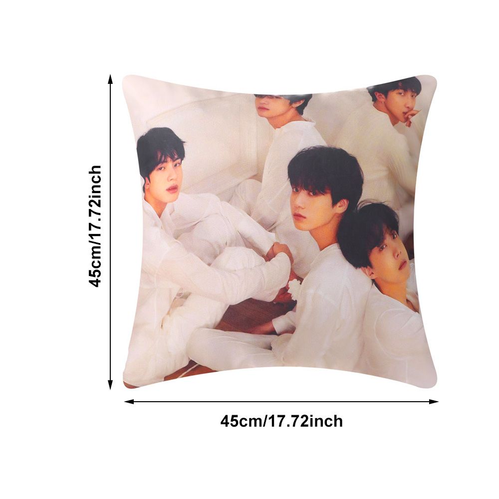 Vỏ Gối Vuông In Hình Nhóm Nhạc Bts 45x45cm