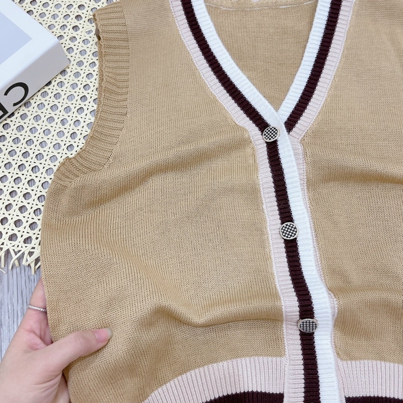 Áo LEN GILE VIỀN MÀU BE | BigBuy360 - bigbuy360.vn