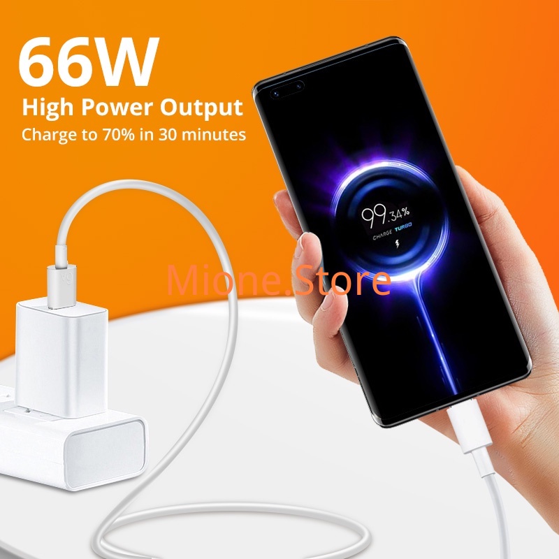 Cáp sạc nhanh Mione 7A 100W 66W USB sang type C cho Android 1M 2M