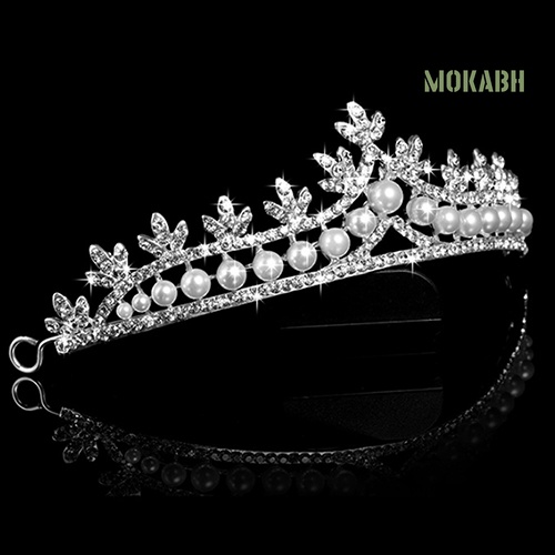 Cài Tóc Hình Vương Miện Đính Đá Và Ngọc Trai Giả Thời Trang Cho Cô Dâu