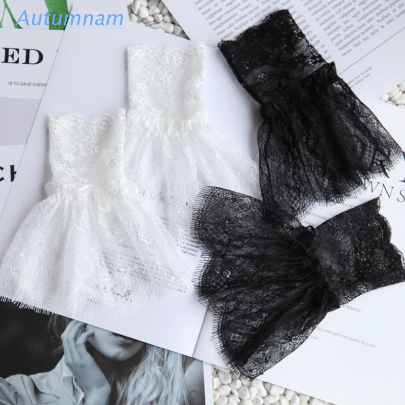 Găng Tay Ren Hở Ngón Màu Trơn Phối Tua Rua Thời Trang Cho Nữ