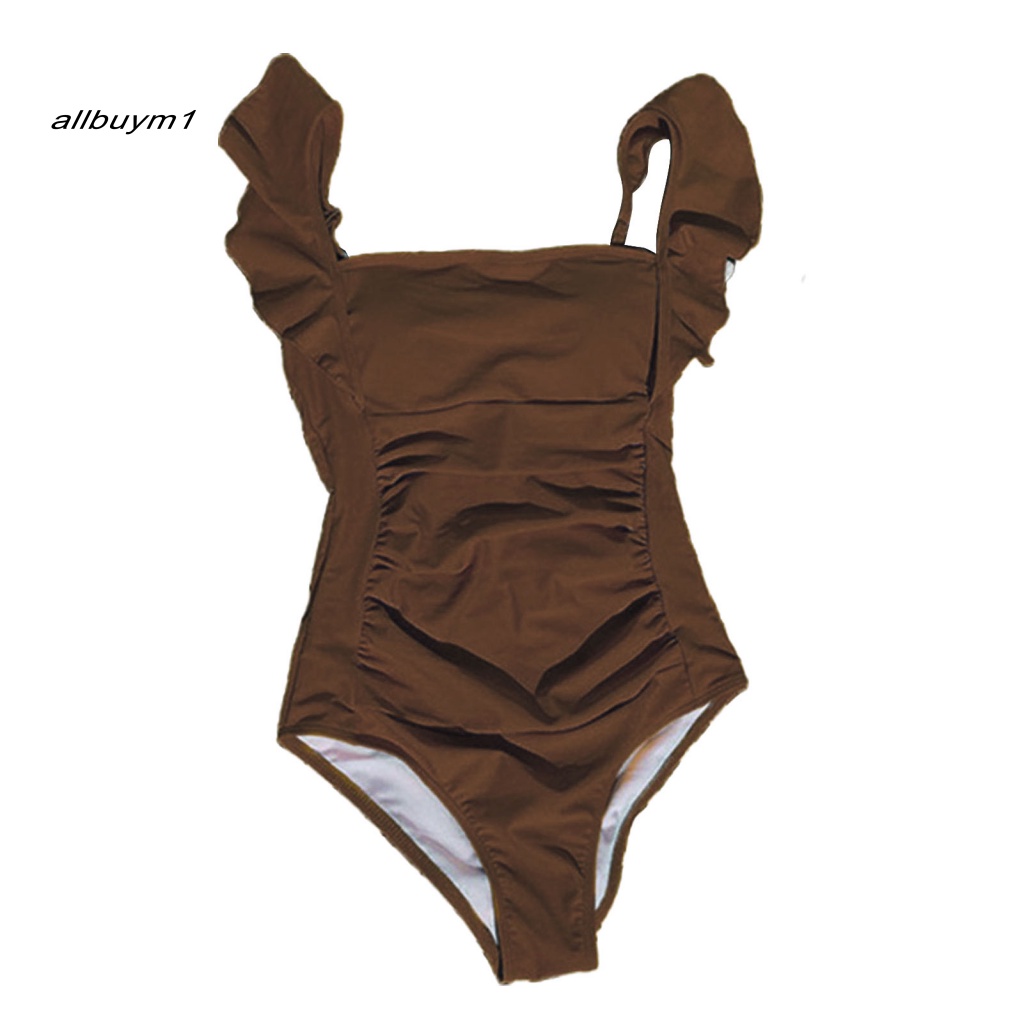 all  Skinny Bodysuit Swimsuit Push Up Ruffle Sweet Swimsuit Padded for Beach