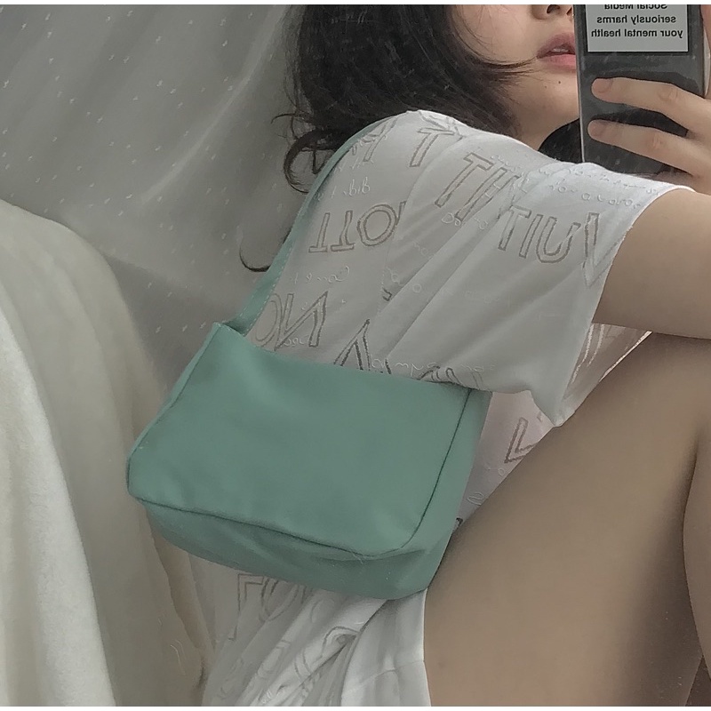 Túi Đeo Vai Kẹp Nách Vải Xanh Mint