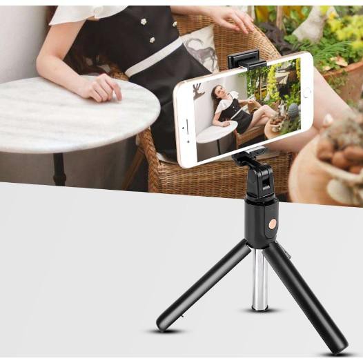 Gậy Chụp Ảnh Bluetooth Kiêm Tripod K10 Cho Điện Thoại, Gậy Chụp Ảnh, Gậy Selfie, Gậy Tự Sướng Xoay 360 Độ