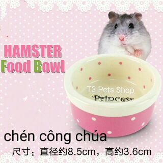 Chén sứ công chúa dành cho hamster, sóc, đuôi mập...