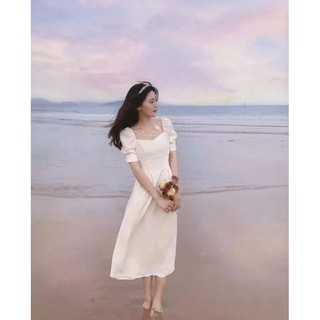🎗ĐẦM TRẮNG XÒE CHÉO DÂY HÀN QUỐC SIÊU PHẨM ( kèm ảnh thật)