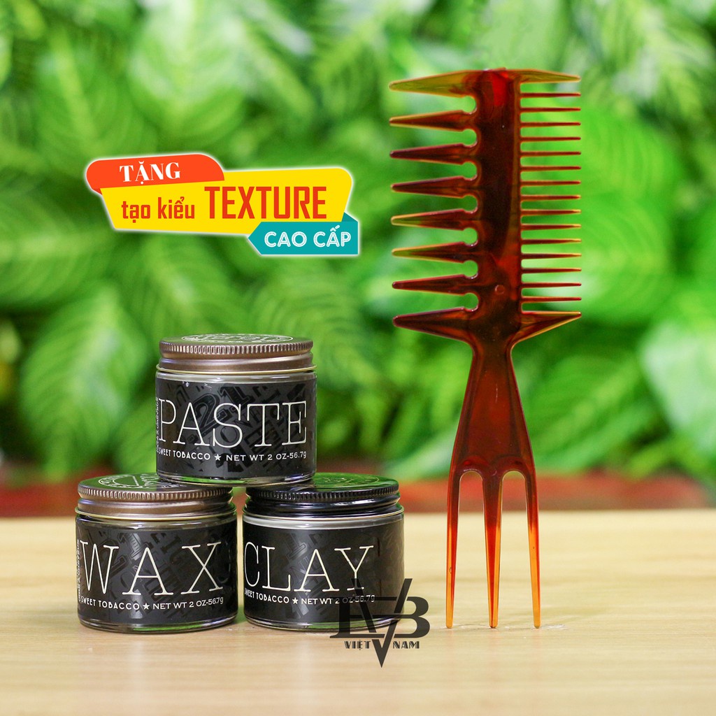 [CHÍNH HÃNG - BYVILAIN HCM] Sản phẩm tạo kiểu tóc nam 18.21 MAN MADE - Paste, Wax, Clay + Tặng Lược tạo Texture cao cấp