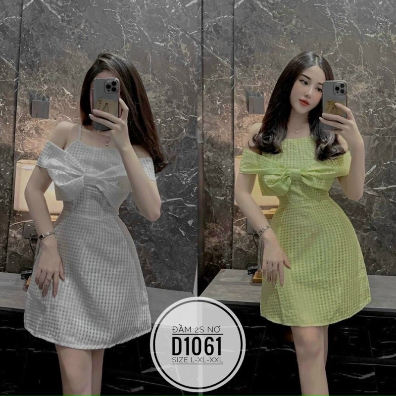 Đầm hai dây nơ ngực bigsize_saigon (60-90kg)