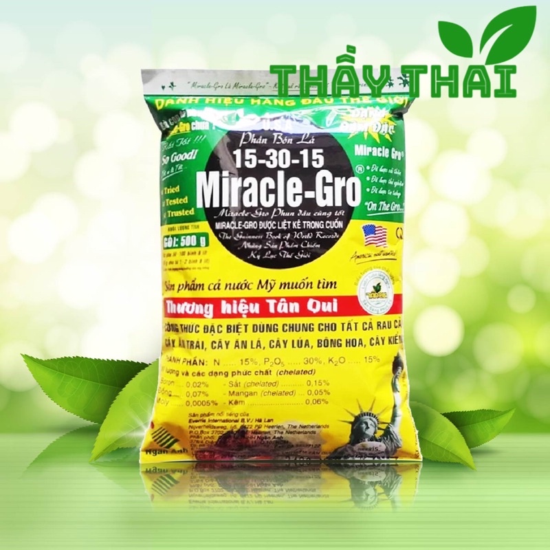 Miracle Gro 15-30-15+TE, 500g, Phân bón lá kích ra hoa lan, hoa hồng, đậu trái cao