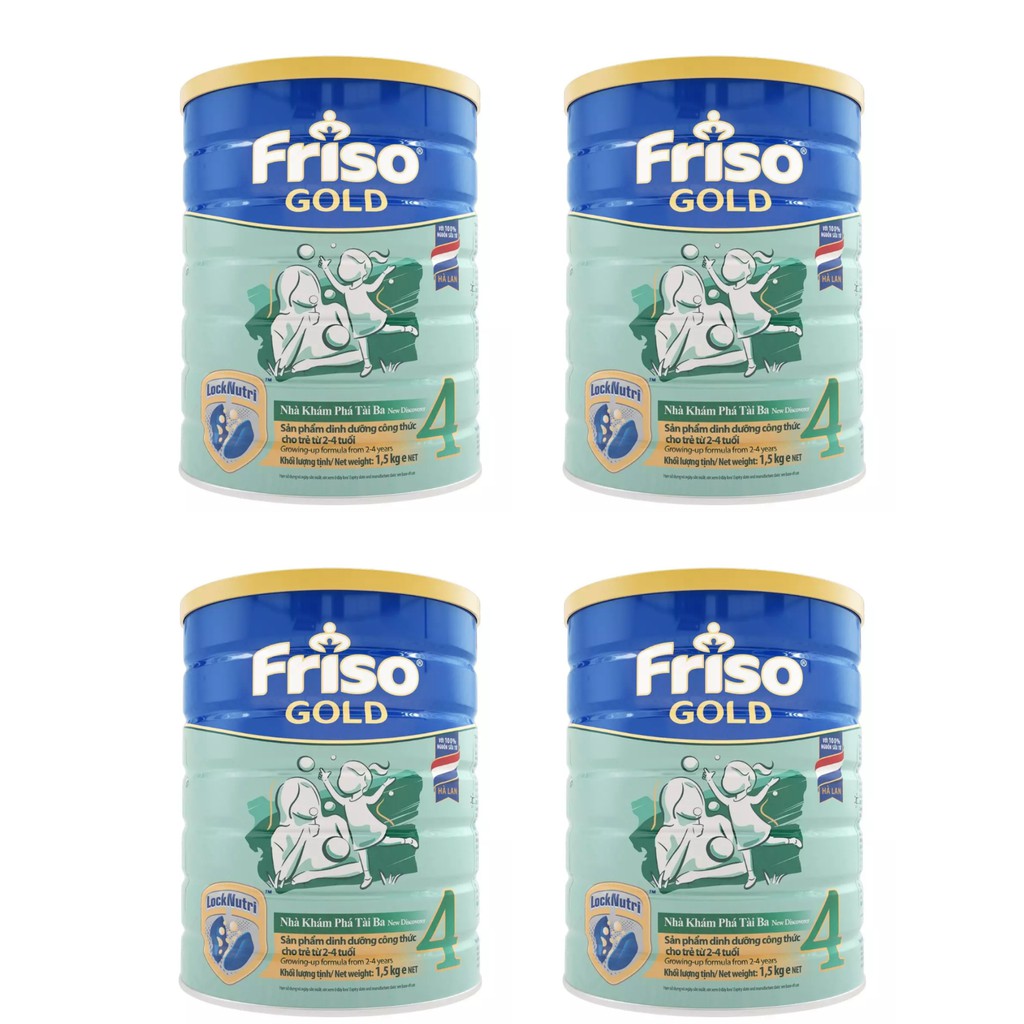 Bộ 4 hộp Sữa bột Friso Gold 4 1.5 kg