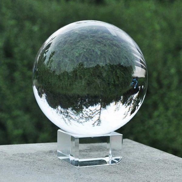 Quả cầu thủy tinh phong thủy vàng xanh trắng đỏ 8cm