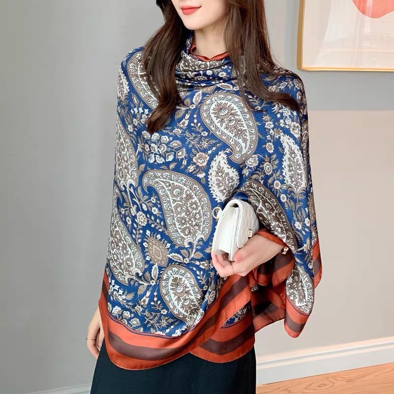 Khăn Choàng Lụa Cao Cấp Hoạ Tiết Boho Vintage Độc Lạ