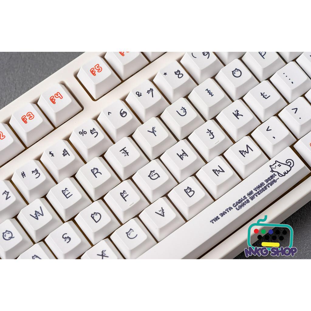 Keycap Mèo Font, nhựa PBT in nhiệt, cherry profile
