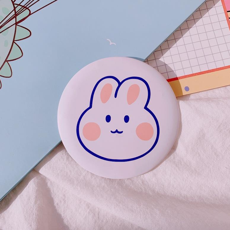 Gương Tròn Trang Điểm Mini Cầm Tay Họa Tiết Hoạt Hình Dễ Thương Phong Cách Hàn Quốc