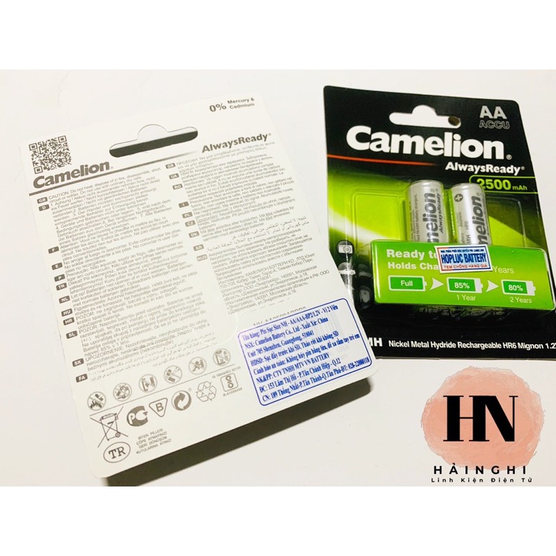 PIN SẠC CAMELION 1100mAh và 2500mAh Vỉ 2 Viên