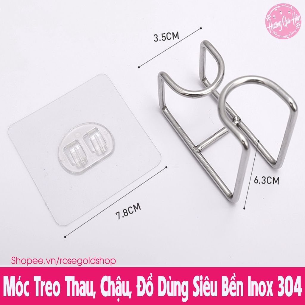 Móc Treo Thau Chậu Dán Tường Chịu Lực 5kg, Bằng Inox 304  Siêu Chắc Siêu Bền