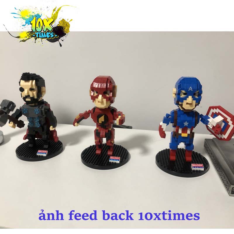 (size 15Cm) mô hình lắp ráp 3D siêu anh hùng siêu nhân marvel người nhện, ironman, superman,quà tặng bạn trai, đồ decor