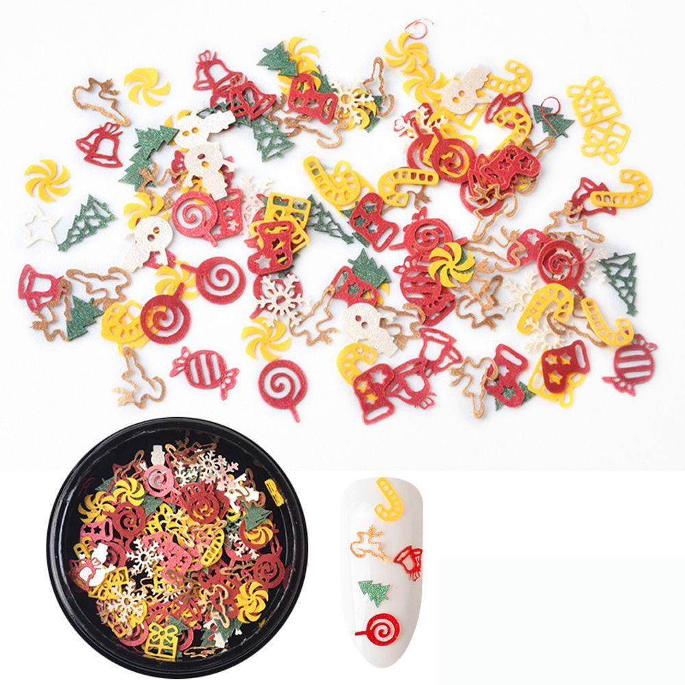 Bộ 100 Phụ Kiện Kim Sa Hình Bông Tuyết Tuần Lộc Cây Thông Giáng Sinh 3D Lấp Lánh Cho Nữ DIY