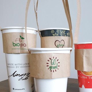 Combo 500 quai xách giấy chữ T bằng giấy kraft dùng cho đồ uống take away mang đi - hàng đẹp đẽ, chắc chắn