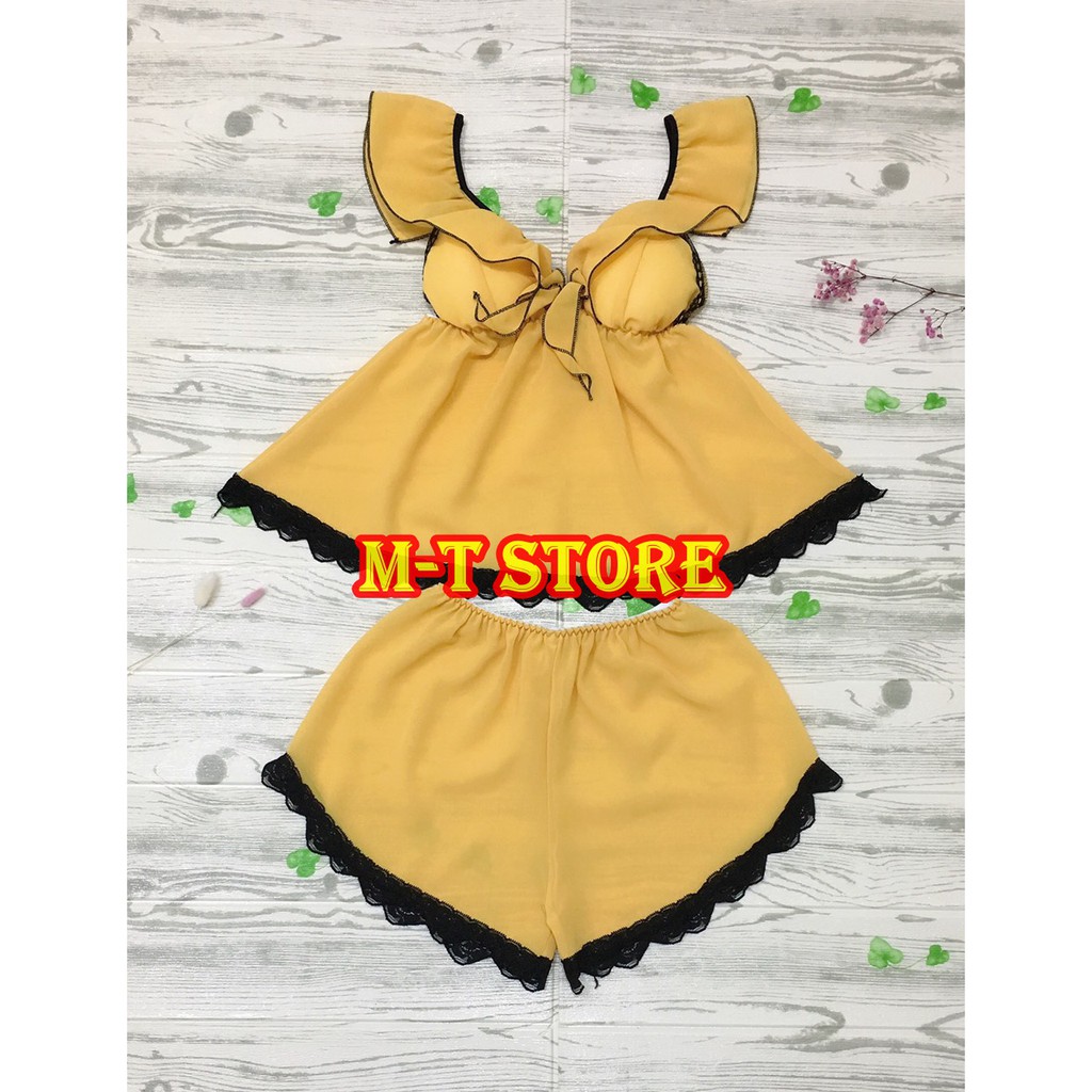 Đồ ngủ voan sexy phối ren cực gợi cảm free size 40-60 ký, vải mỏng mát kiểu dáng sexy quyến rũ có mút ngực siêu sang | BigBuy360 - bigbuy360.vn