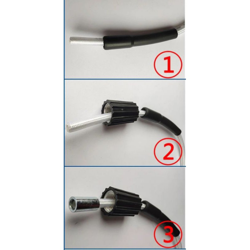 Bộ đầu bấm ống dây rửa xe ren 22, Bộ 2 roong  đen cao su cho đầu dây máy rửa xe.