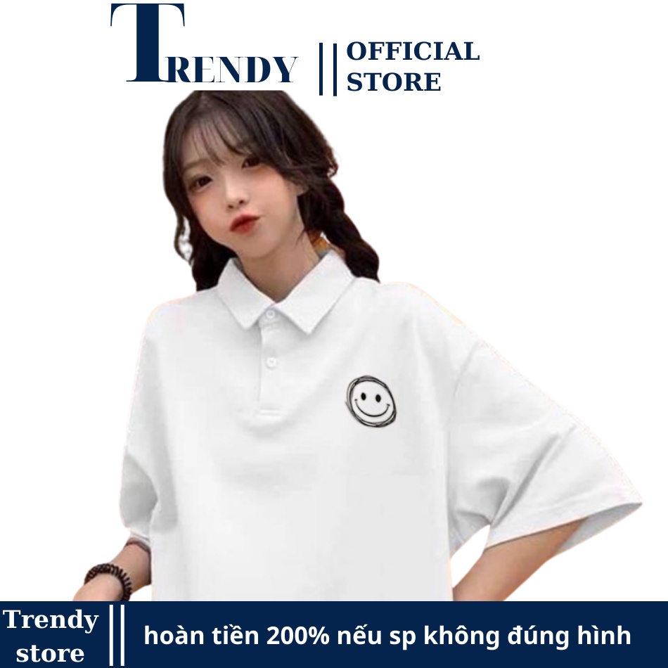 Áo Thun Polo Đẹp Unisex Nam Nữ Form Rộng Có Cổ Màu Đen Trắng Đủ Size,  Áo Phông Ovesize Nam Nữ Giá Rẻ 1K Đẹp Cá Tính