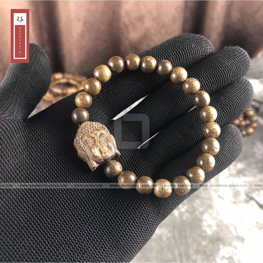 Vòng tay trầm hương chuỗi hạt mix Mặt phật; Trầm Hương tự nhiên; Nam nữ đeo - cỡ 8/10mm