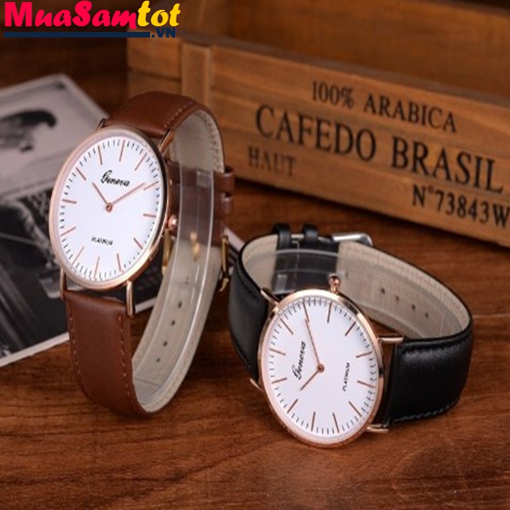 Đồng hồ nam nữ Geneva dây da cá tính TM089 | BigBuy360 - bigbuy360.vn