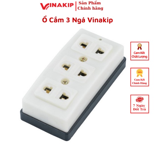 Ổ Cắm 3 Ngả Vinakip Đa Năng Tiện Dụng - Ổ Cắm 3 Chính Hãng