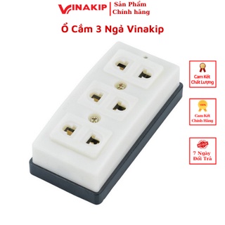 Ổ cắm 3 ngả vinakip đa năng tiện dụng - ổ cắm 3 chính hãng