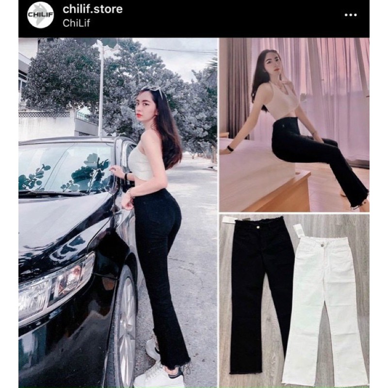 QUẦN JEANS ỐNG LOE tôn dáng cực đỉnh 5 kiểu ( chất jean mềm mịn co dãn tốt thoải mái chuẩn form / Hình+Video thật Chilif