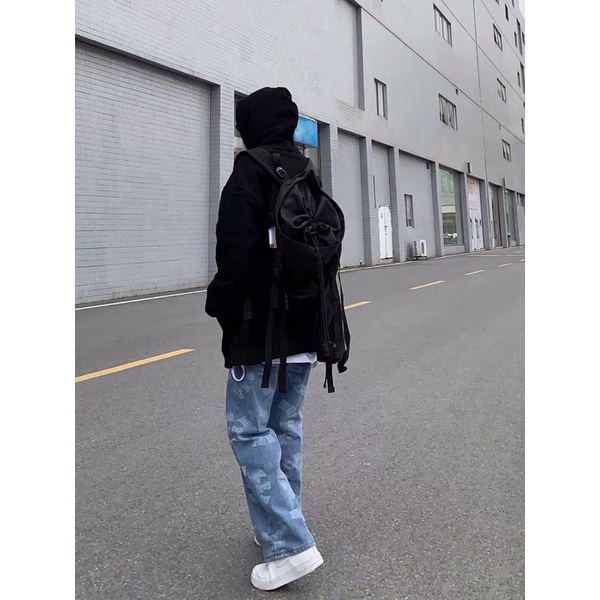Quần bò jeans ống rộng in chữ cách điệu Ulzzang unisex hiphop cá tính siêu chất ❤️