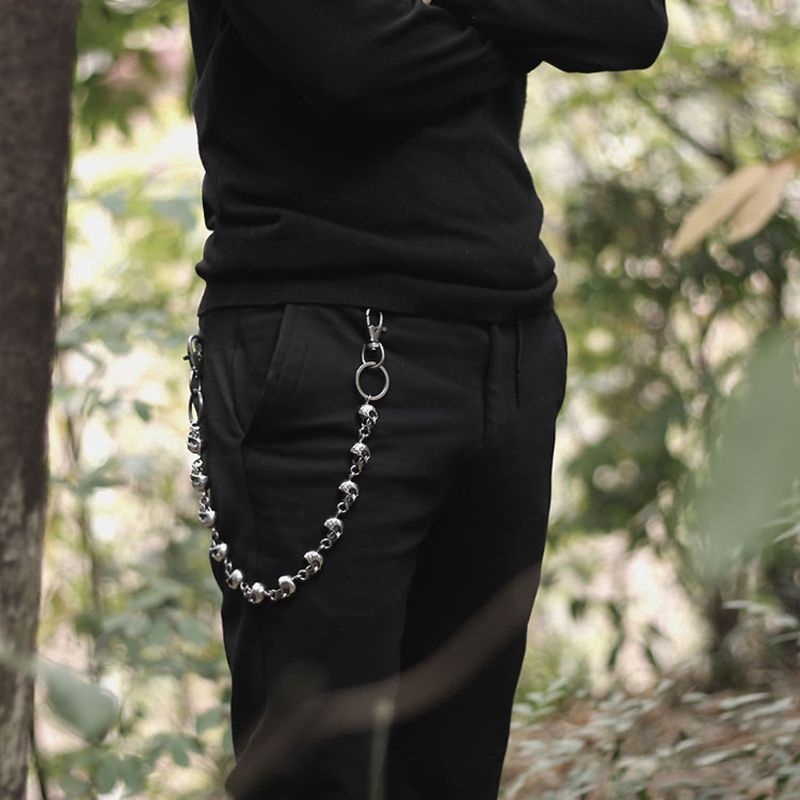 Dây Xích Đeo Quần Hình Đầu Lâu Phong Cách Gothic Cá Tính