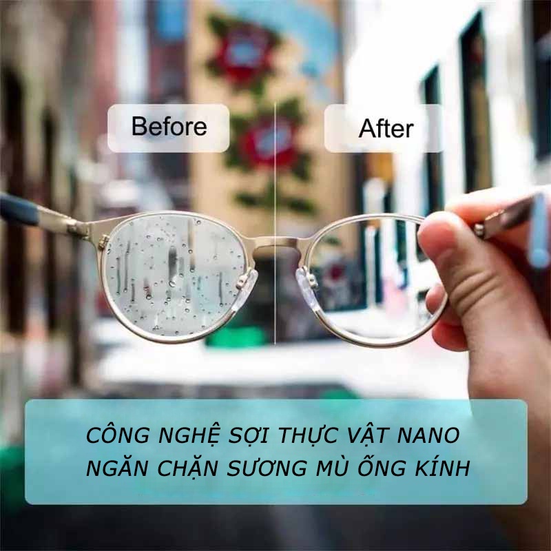 Khăn Lau Kính Nano Chuyên Dụng Chống Bám Hơi Nước, Chống Mờ Sương Khi Đeo Khẩu Trang AORON