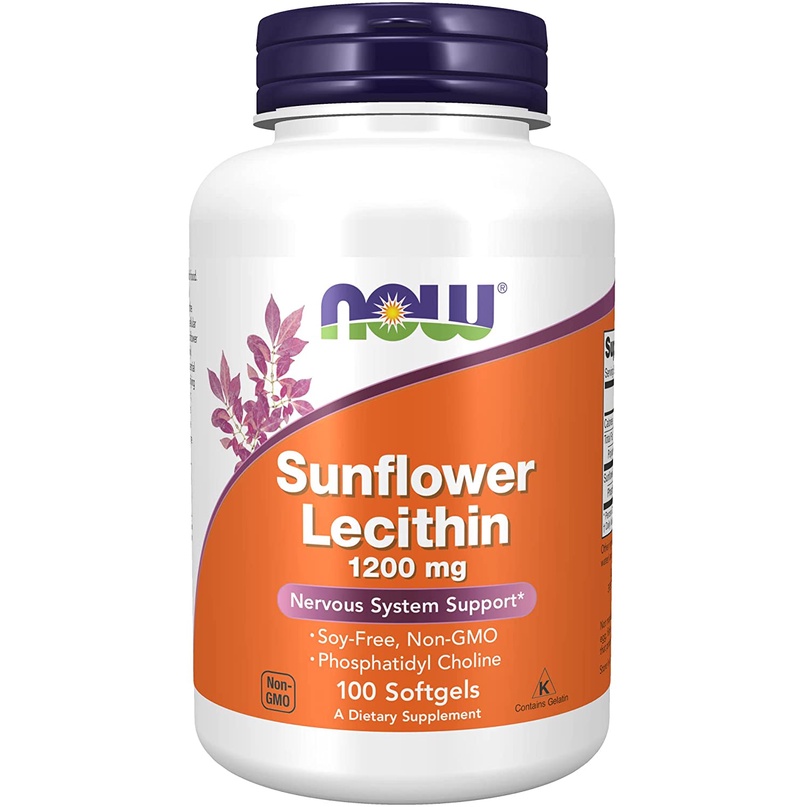 Viên uống chống tắc tia sữa Now Sunflower Lecithin 1200mg của Mỹ