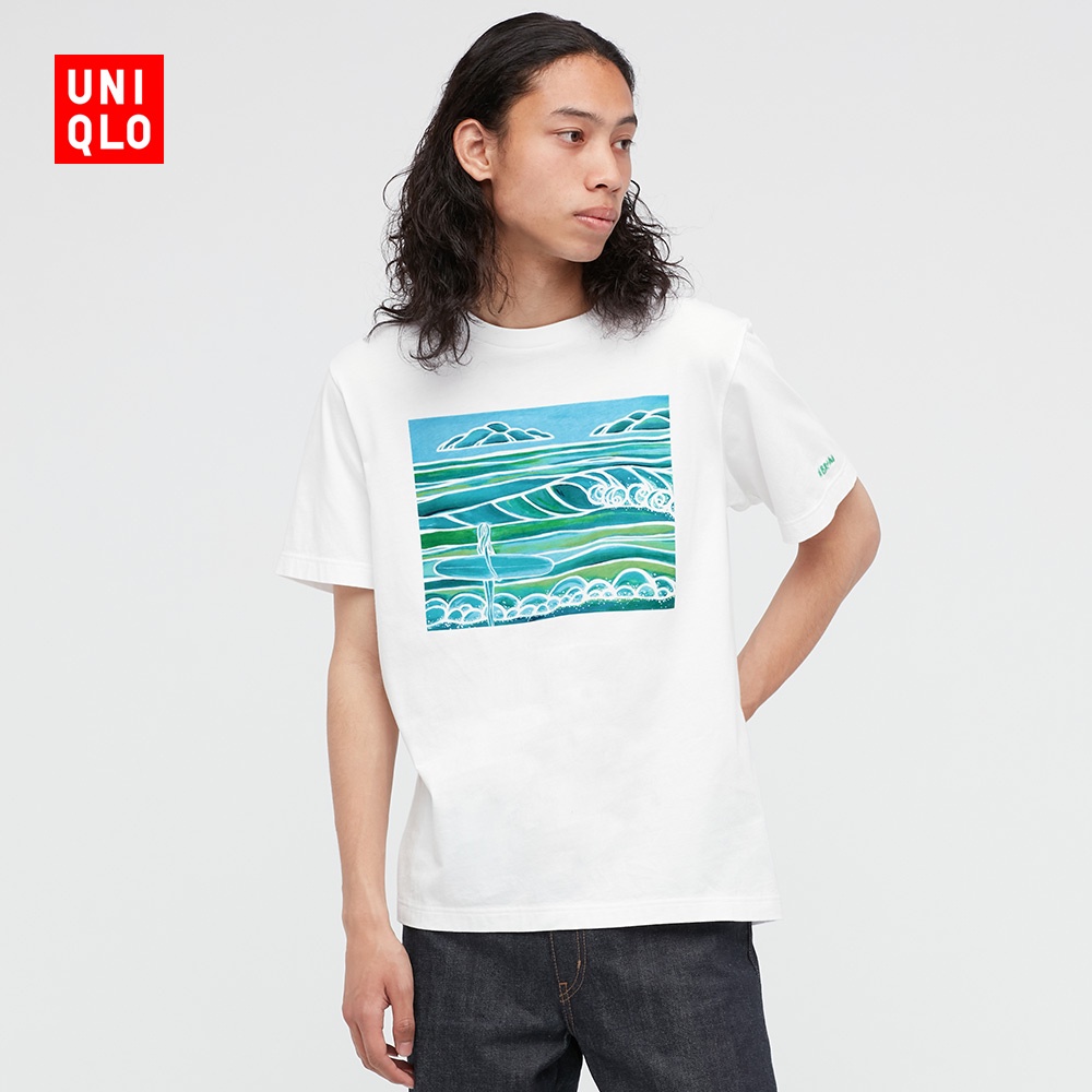 {ready stock} Uniqlo Print Comfortable All-match Cotton Short-sleeved T-shirt for Men and Women Loose