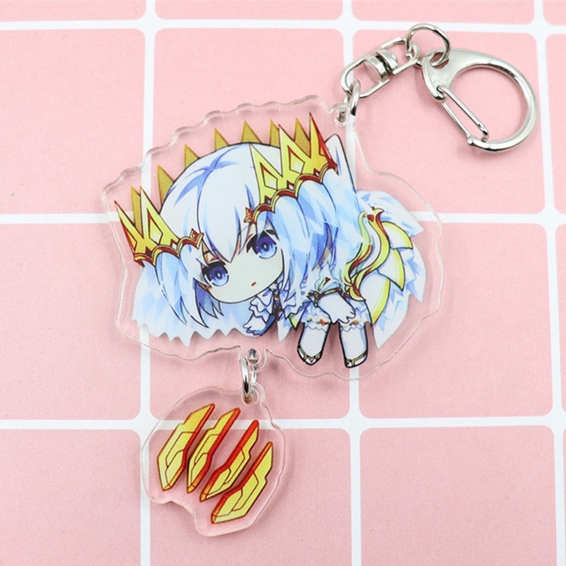 Anime DATE A LIVE Cartoon Keychain Acrylic Figure Shape Double Sided Transparent Pendant Backpack Key Ring Jewelry Gift