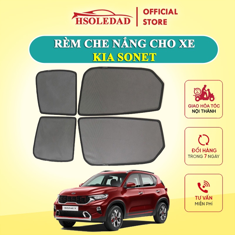 Rèm che nắng nam châm cho xe Kia Sonet , bộ 4 tấm cho 4 cửa, hàng loại 1 cao cấp nhất, vừa khít kính