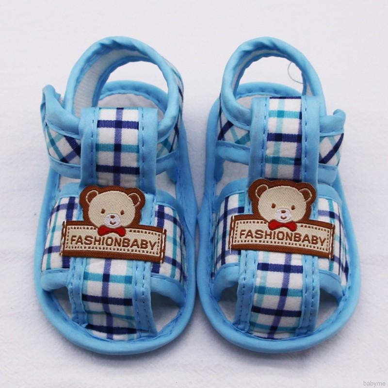 Xăng đan cotton đế mềm họa tiết gấu đáng yêu thời trang dành cho trẻ em đang tập đi