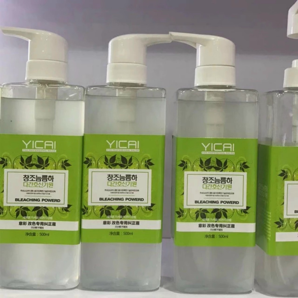 Bóc Màu YICAI Tóc Đỏ Đen Xanh Ra Vàng Không Cần Oxy Chai 500ml