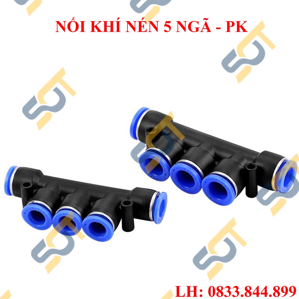 Đầu nối nhanh khí nén 5 ngả PK lắp đặt nối nhanh khí nén