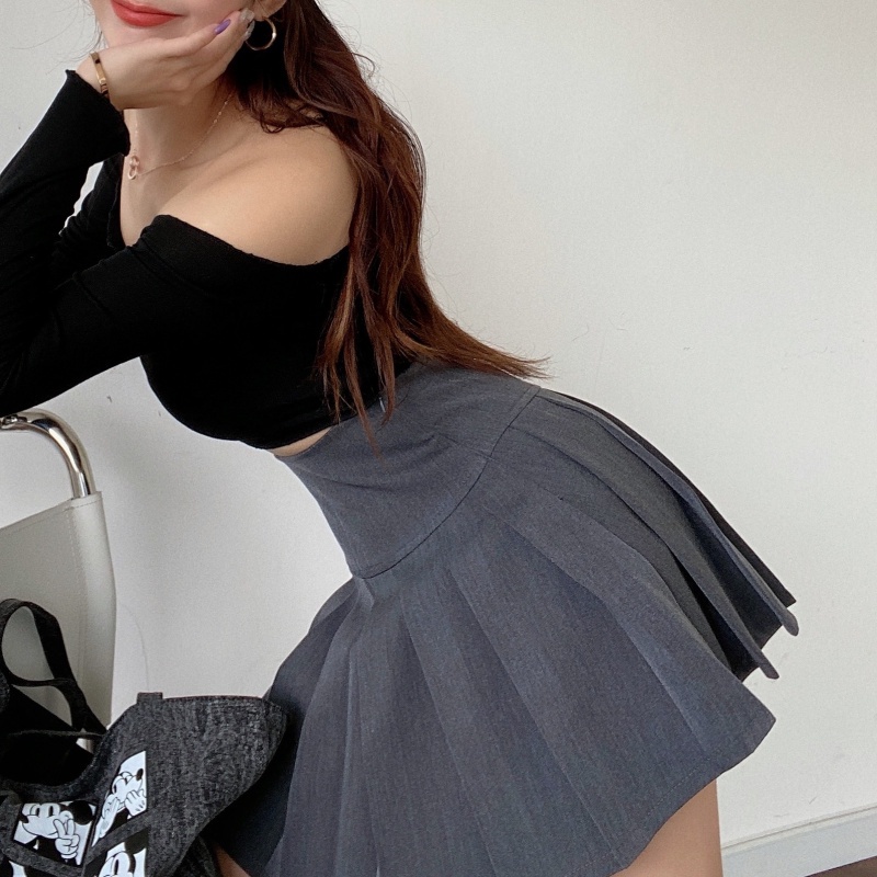 Chân Váy Chữ A Lưng Cao Màu Trơn Thiết Kế Thời Trang Cho Nữ