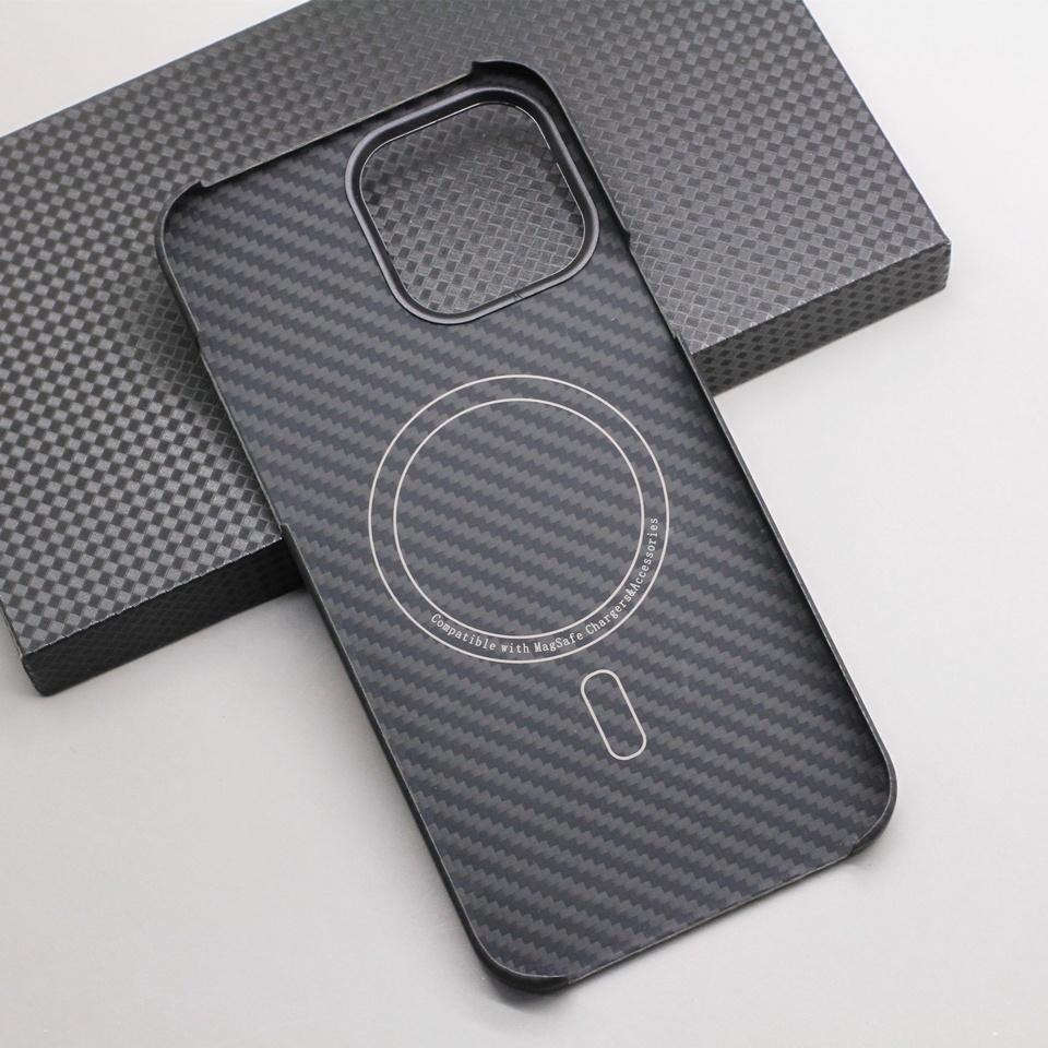 Ốp Điện Thoại Sợi Carbon Từ Tính Siêu Mỏng Cho iPhone 13 Pro Max i13 Mini