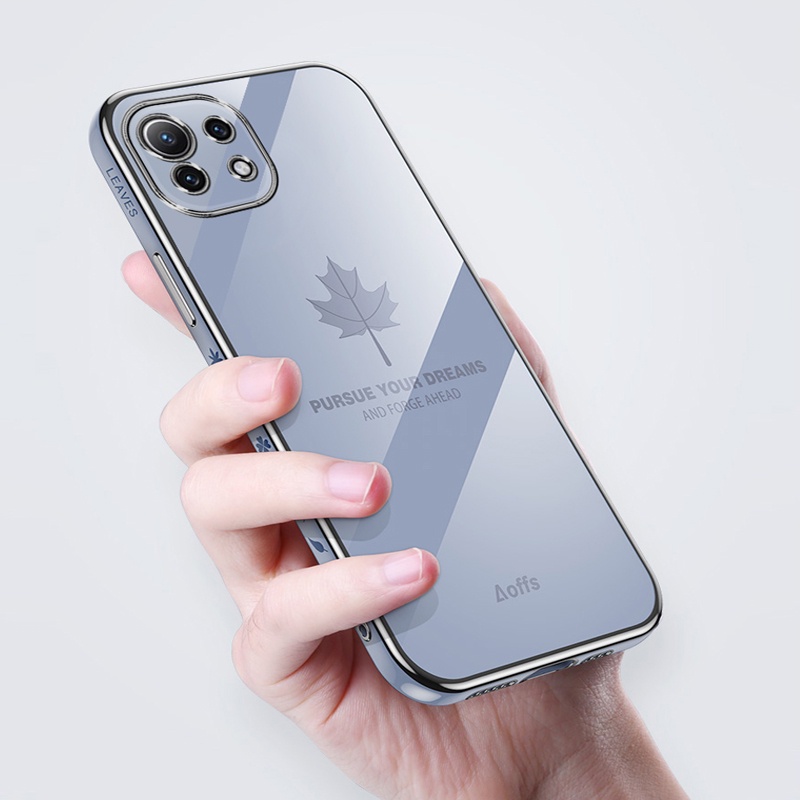 Ốp Điện Thoại Mềm Họa Tiết Lá Phong 6D Cho Xiaomi Mi 11 Lite 5G NE 12T 11T 10T Pro