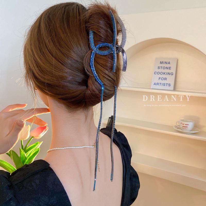 Kẹp Tóc Cá Mập Đính Kim Cương Giả Phong Cách Hàn Quốc Thời Trang Mới