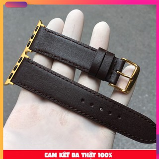 Dây Da Apple Watch Da Bò Series 5/4/3/2/1 Màu Nâu Đậm Size 38/40/42/44mm
